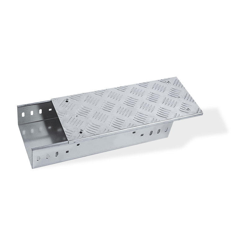 Antislip kabelgoot met geruite plaatafdekking